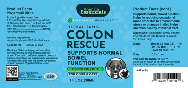 Animal Essentials, Colon Rescue (Phytomucil), 1 oz