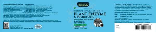 Animal Essentials, Plant Enzyme w/ Probiotics, 3.5 oz