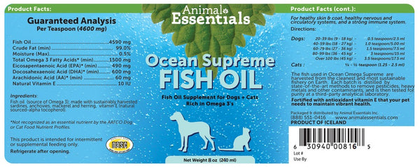 Animal Essentials, Ocean Supreme Fish Oil, 8 oz