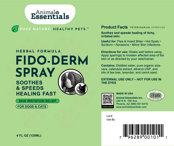 Animal Essentials, FidoDerm Herbal Skin Spray, 4 oz