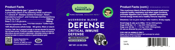 Animal Essentials, Mushroom Defense, Mushroom Complex, 2.5 oz