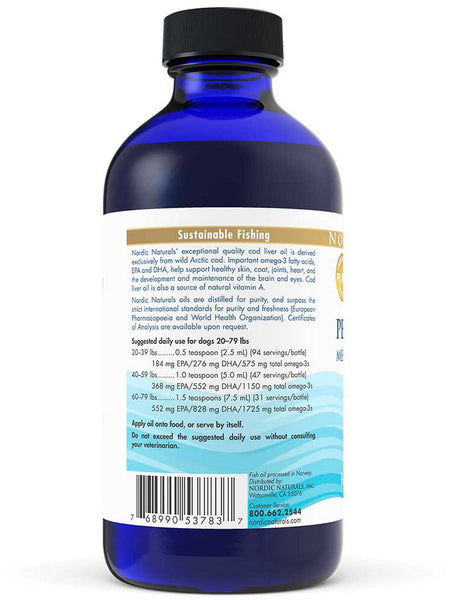 Nordic Naturals, Pet Cod Liver Oil, 8 Fluid Ounces