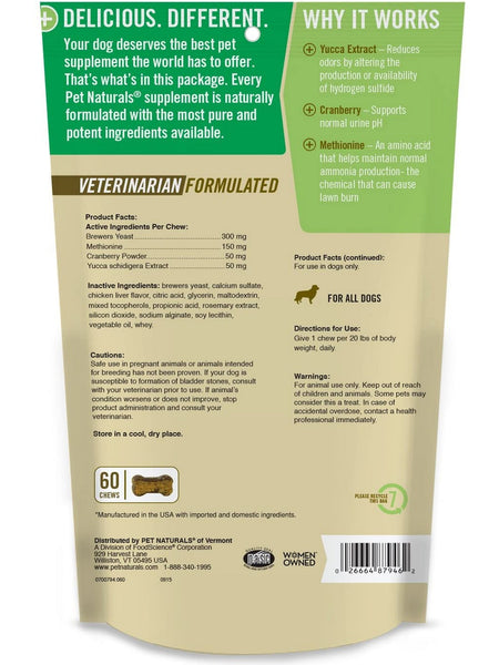 Pet Naturals of Vermont, Lawn Aid, 60 chews