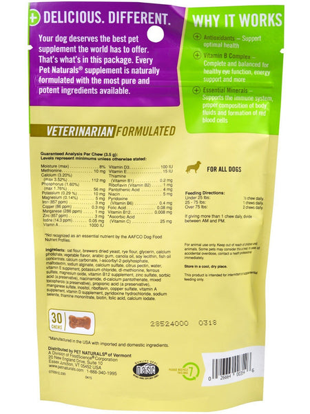 Pet Naturals of Vermont, Daily Multi for Dogs, 30 chews