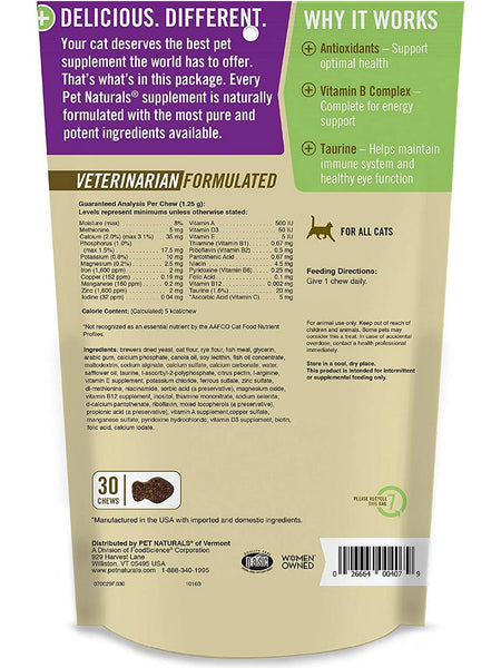 Pet Naturals of Vermont, Daily Multi for Cats, 30 chews