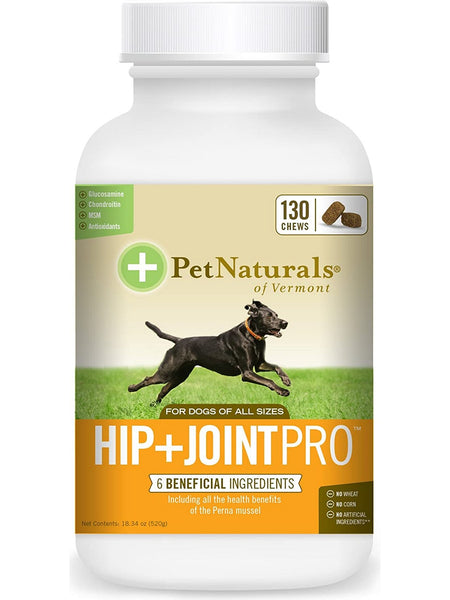 Pet Naturals of Vermont, Hip + Joint Pro for Dogs, 130 chews