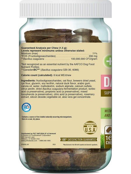 Pet Naturals of Vermont, Daily Probiotic for Dogs, 160 chews