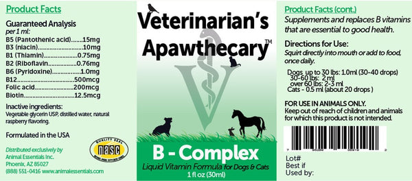 Veterinarian's Apawthecary, B Complex Liquid Vitamins, 1 oz