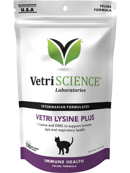 VetriScience Laboratories, Vetri Lysine Plus, 120 Bite-Sized Chews