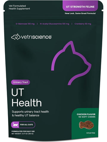 VetriScience Laboratories, UT Strength Feline, 60 Chewable Tablets